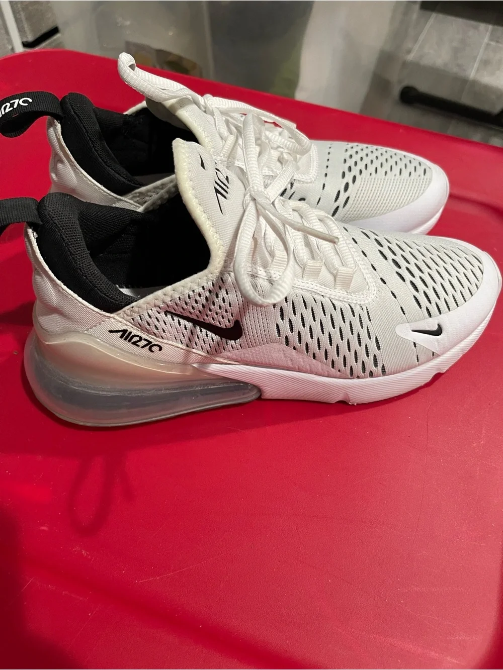 Nike Kids Air Max 270 White and Black Youth Sneakers